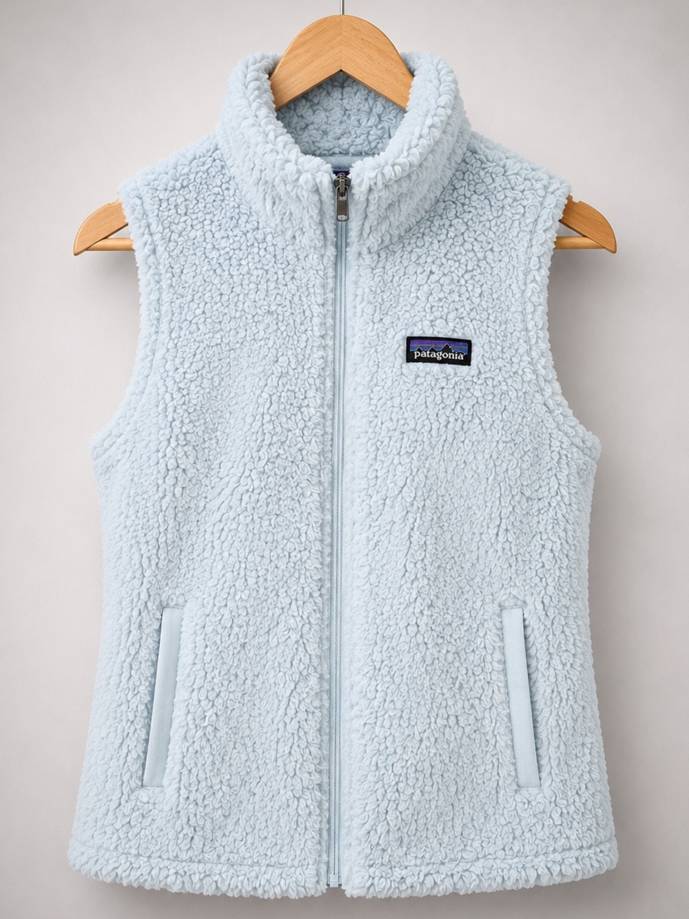 Patagonia Los Gatos Fleece Vest baby blueXS Sherpa Hiking Outdoor - Picture 1 of 10